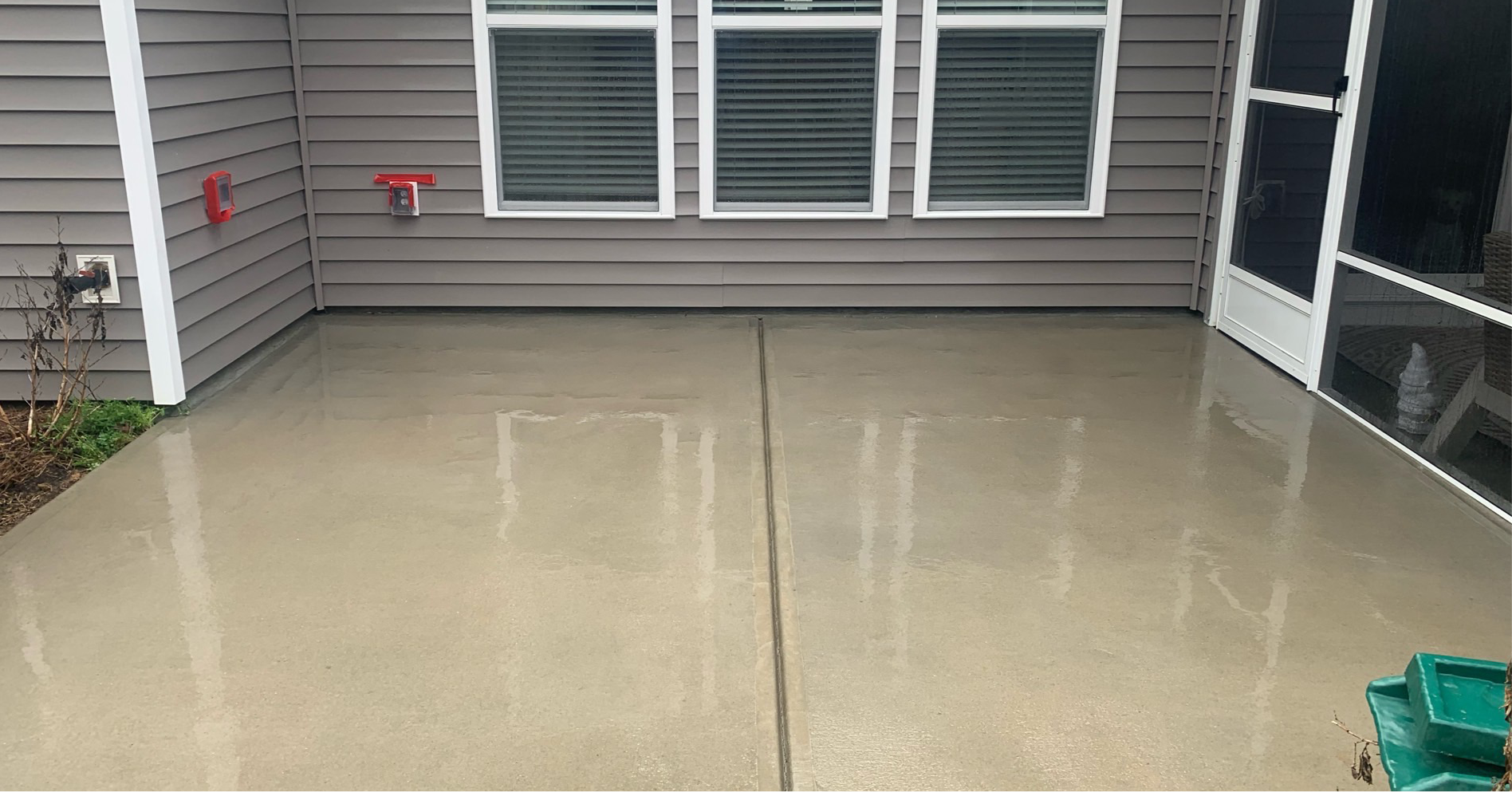 concrete pad after